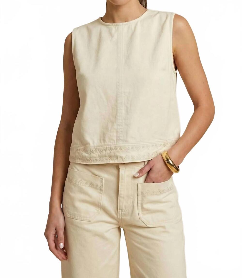 NEW ICHI olia sleeveless top in beige